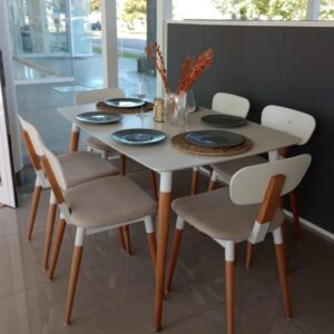 Juego de Comedor Lacar Mesa de 135 x 90 + 6 Sillas Lacar