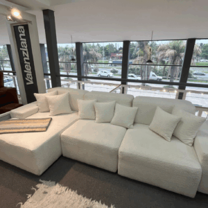 Sillón Denver Brazo Derecho + Modulo Central + Chaise Lounge Izquierdo Buclé Blanc EXPO